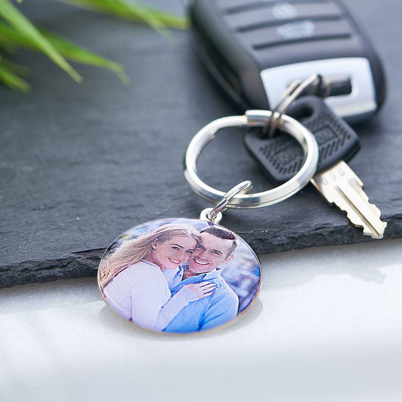 Porte-clés rond avec Photo Personnalisée en Acier Inoxydable photo du produit