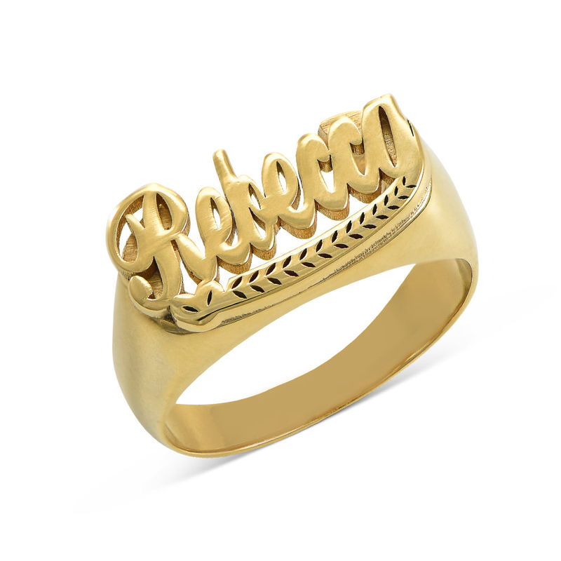 Gold Plated Sterling Silver Name Ring photo du produit