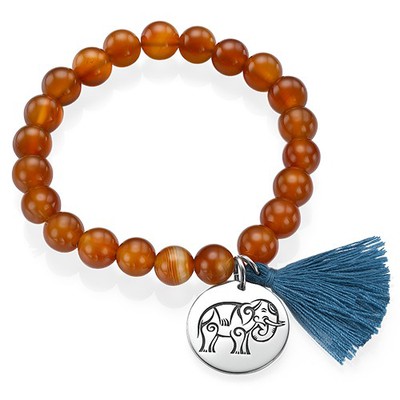 Yoga Jewellery - Engraved Elephant Bead Bracelet photo du produit